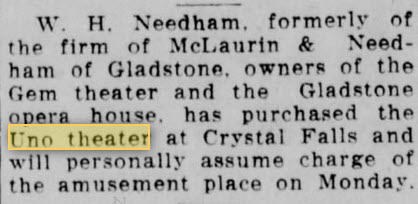 Uno Theatre - Jul 24 1934 Changes Hands (newer photo)